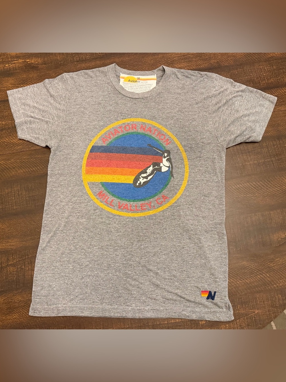 Aviator Nation Gray T-Shirt Mill Valley CA Men’s Graphic Tee-Size Medium